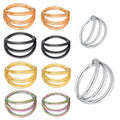 316L Stainless Steel Gold Hinged Segment Hoop Ring Clicker Nose Septum Ring Helix Ear Piercings With Triple Hoop