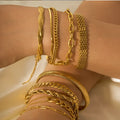 Stainless Steel Bracelet for Women Men Classic Snake Chain Gold Color Thick Thin 18k Chain Waterproof Bracelet for Women Jewel
