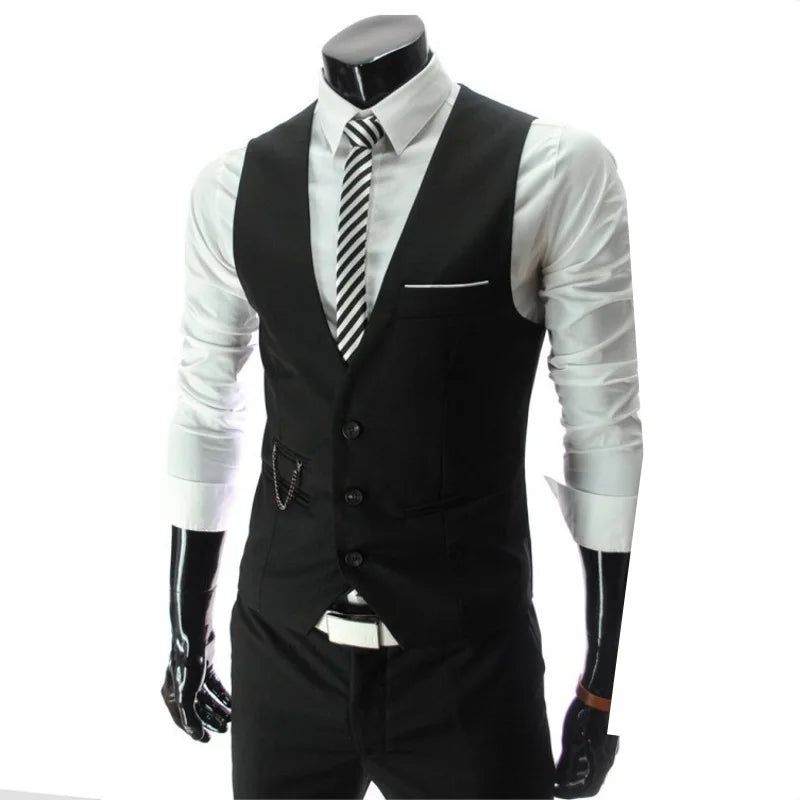 New Men's Suit Vest Korean Slim Work Suit Suit Vest Men's Best Man Business Wear