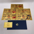 5types Crayon Shin-Chan Gold Banknotes Kawaii Animal Cartoon Toy Cards Plastic Ticket Japan Boy's Birthday Gifts