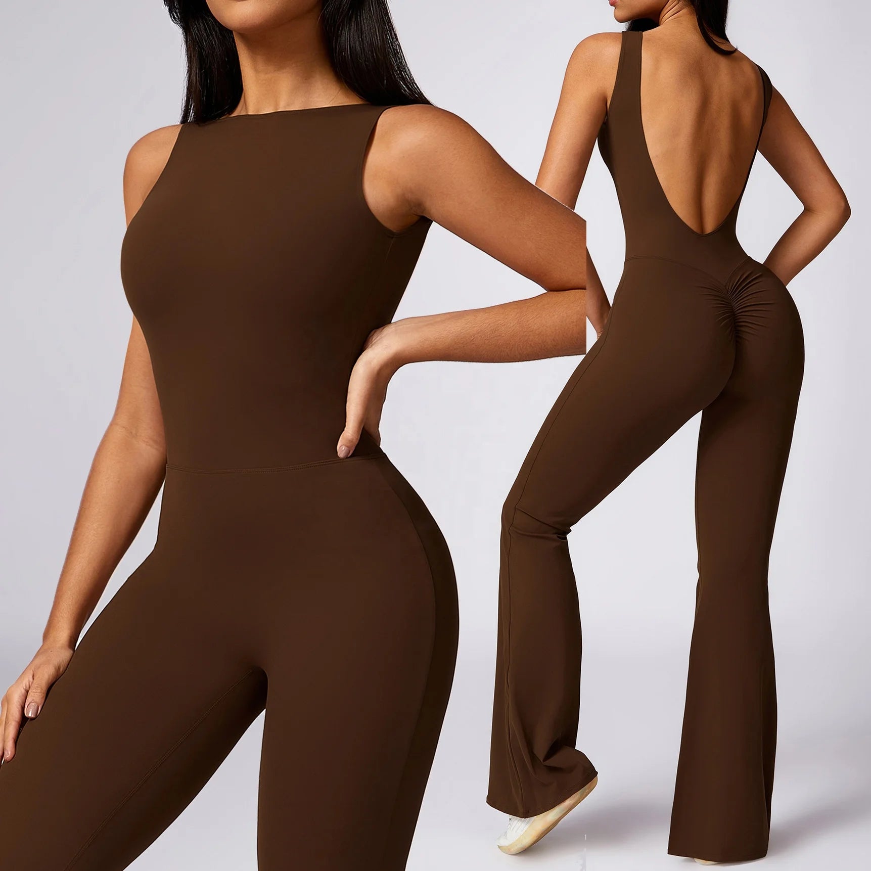 YIYI Beauty Back Scrunch Butt Leggings Rompers High Support Comfortable Workout Bodysuits Women Butt Lift Active Jumpsuit