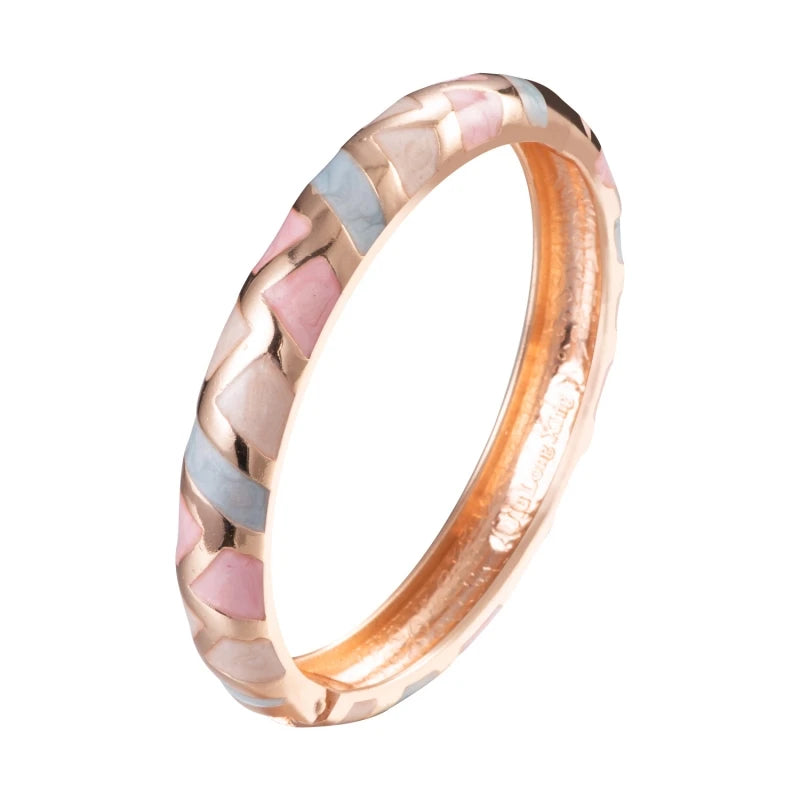 Wholesale Women's Fashion Charm Chinese Style Zinc Alloy Gold Plated Ball Shape 10mm Width Colorful Cloisonne Bangles Bracelets