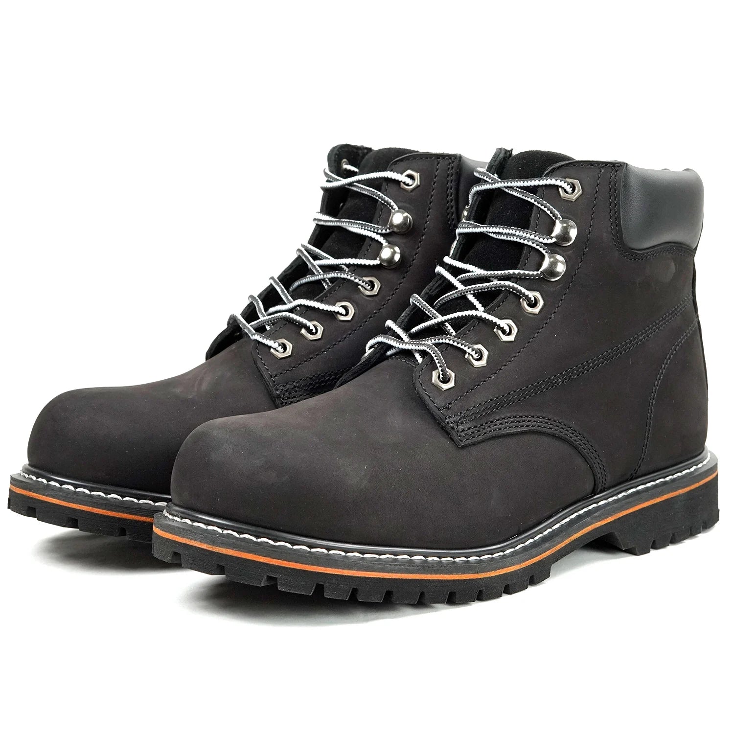 Men's Goodyear Welted Safety Shoes with Top Layer Crazy Horse Leather Steel Toe for All Seasons-by