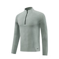 Men's Quick Dry Half Zipper Long Sleeve Gym T-Shirt Turtleneck Polo Custom Logo Woven Solid Color Plus Size Casual