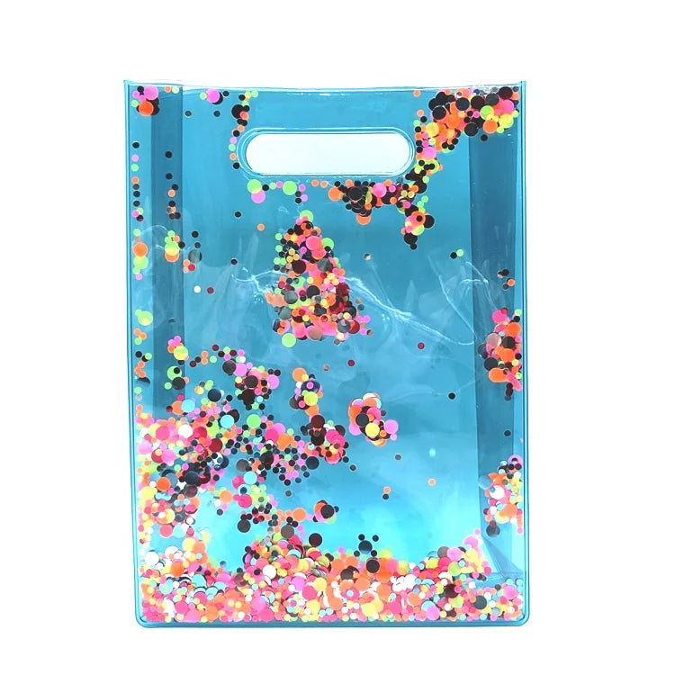 Custom Lady Personalized Open Fashion Sparkling Magic Color Luxury Glitter Make up Pouch Sequins PVC Cosmetic Handle Bag MegaBDM