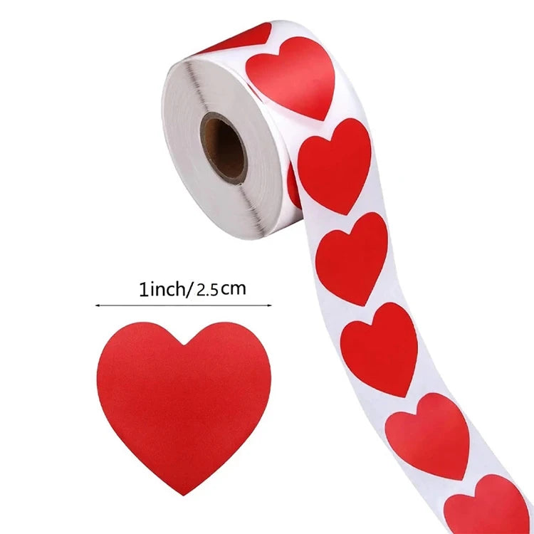 Red Scrapbooking Wedding Decoration Gift Package Heart Shape Stickers MegaBDM