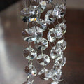 MH-12643 Transparent Octangon Crystal Beads Strand with Silver Metal Glass Chains Garland