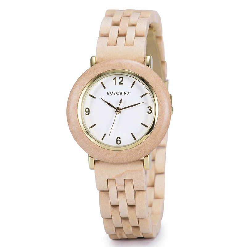 Wholesale OEM Acceptable Custom Wood Business Fashion Quartz Watches Women