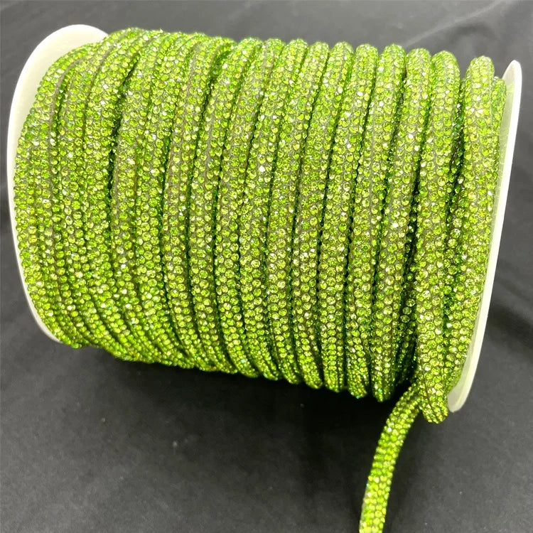 S178 New Arrival 6mm Luxury Crystal Rhinestone Tube for Hoodies Rhinestone Rope Cord for Decoration
