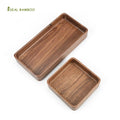 Stock Black Walnut Wood Dishes Serving Tray Wooden Square and Rectangle Plate for Coffee Snacks Fruit