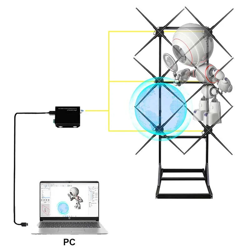 2025 Best Selling Classic Splicing HD 65Cm Ventilador Hologram Equipment Advertising Led 3d Holographies Display Fan for Market