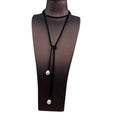 43 Inch LONG PEARL NECKLACE 100% NATURAL FRESHWATER Baroque Pearlround VELVET LEATHER ROPE