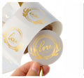 Transparent Gold Foil Sticker Roll Waterproof Vinyl Clear Perfume Bottle Label for Mascara Toothpaste Printing