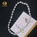 Custom Bead Chain Cross Design Iced Out Luxury baguette Vvs Diamond Moissanite Hip Hop Jewelry Chain Necklace