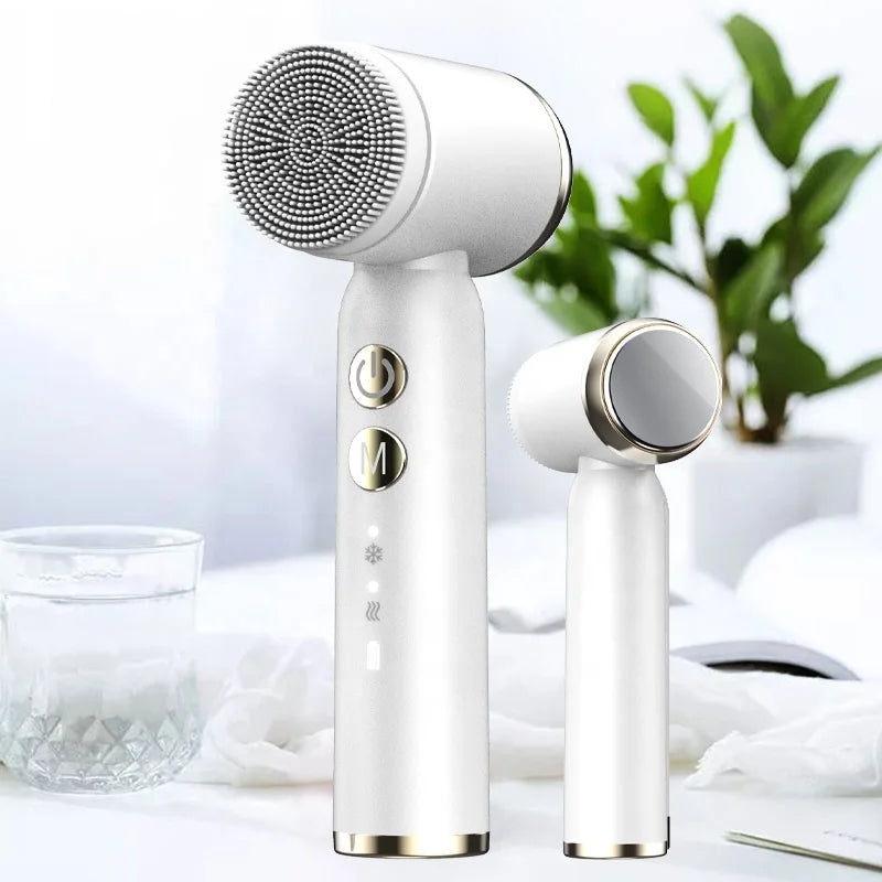 Sonic Electric Face Cleansing Brush Deep Pore Cleaner & Vibrating Silicone Scrubber Exfoliator Targeted for Nose