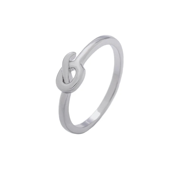 Hot Selling Inspire Jewelry Fashion Simple Design Knot Charm Couple Ring Jewelry Accessories Gift