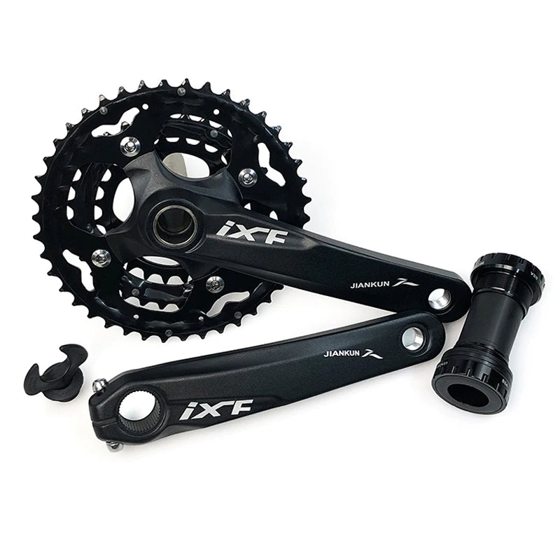 JIANKUN Ultra-light Hollow AL7050-T6 MTB Crankset with BCD104mm Crank & 24-32-42T Chainwheel 170mm IXF