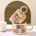 350ML Creative Ceramic Coffee Drip Latte Mug Embossed Breakfast Juice Milk Tea Water Cup Couple Mug Gift Home Restaurant Bar