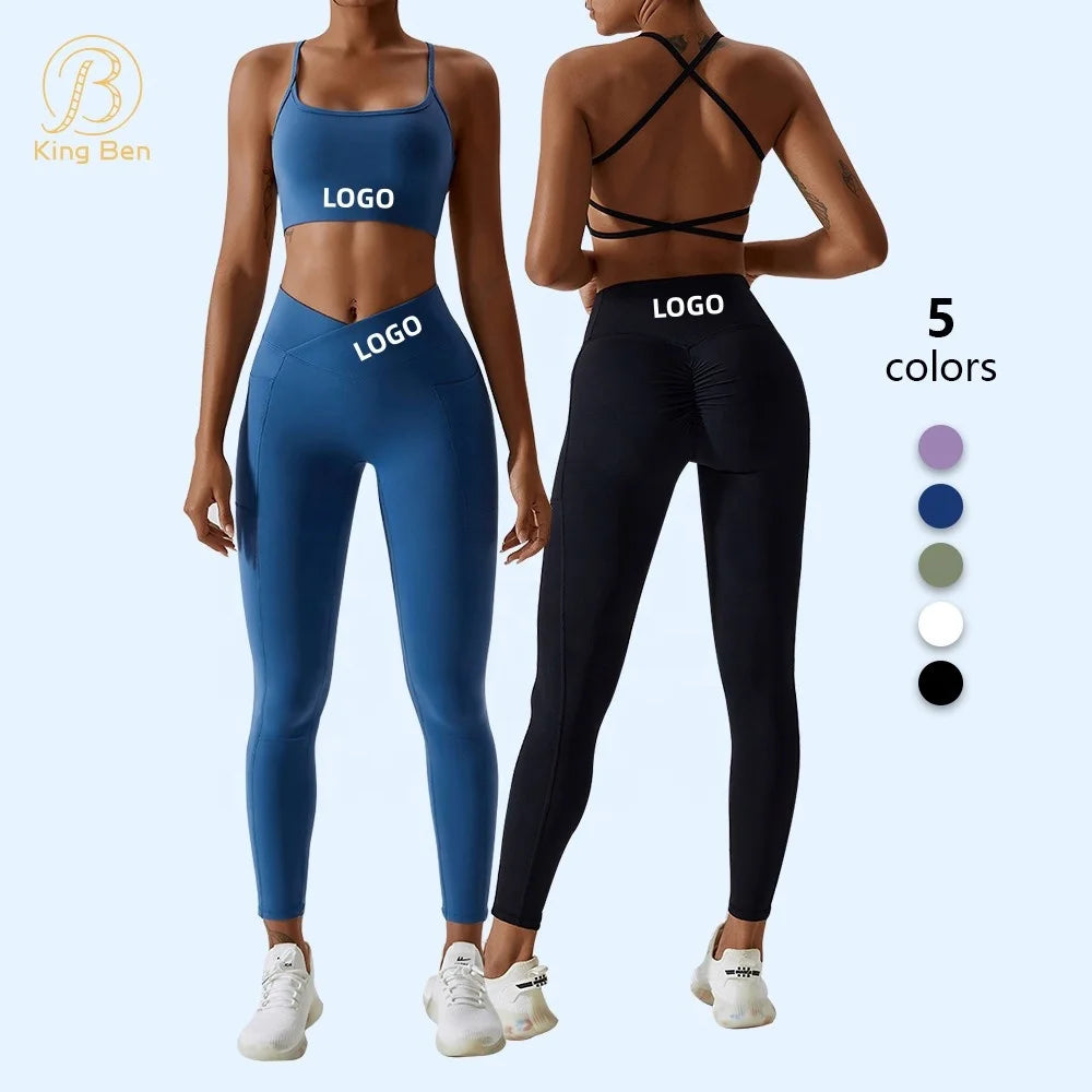 2023 New Arrival Women Leggings With Pockets Scrunch Workout Yoga Fitness Leggings  Yoga Sets Fitness for Women