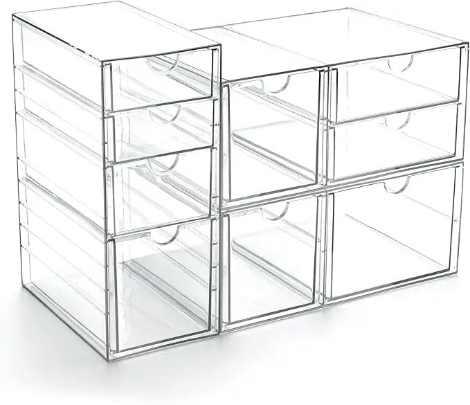 9-Drawer Acrylic Makeup Organizer Clear Stackable Storage Drawers Vanity Countertop Craft Jewelry Art Supply Organization 3