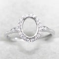 Semi Mount 6*8/7*9/8*10mm Sterling Silver Ring Frame Empty Blank Support Setting S925 Base Without Center Stone DIY for Inlay