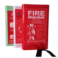 FB-1218 1m*1m Fiberglass Cloth EN1869 Fireproof Blanket with 550 Protection Red Color and Hard PVC Box Packaging