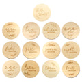 Tailai Wooden Milestone Photo Cards Baby Month Milestones Pregnancy Journey Markers Plywood Engraved Round