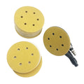 100pcs 6-Inch 6-Hole Polished Car Putty Self-Adhesive 150mm Sandpaper Pneumatic Sander Round with Flocking Abrasives Product