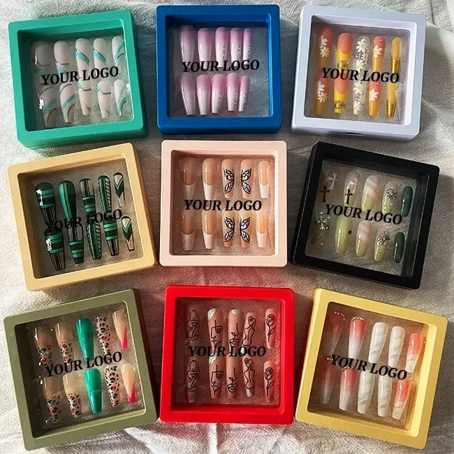 Black Empty Luxury Custom Design Nail Polish Packing Boxes False Press on Nail Packaging Box for Nails