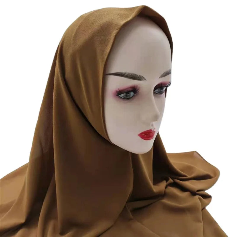 Malaysia Tudung Chiffon Instant Scarf Women Hijab Muslim Bawal square Hijab