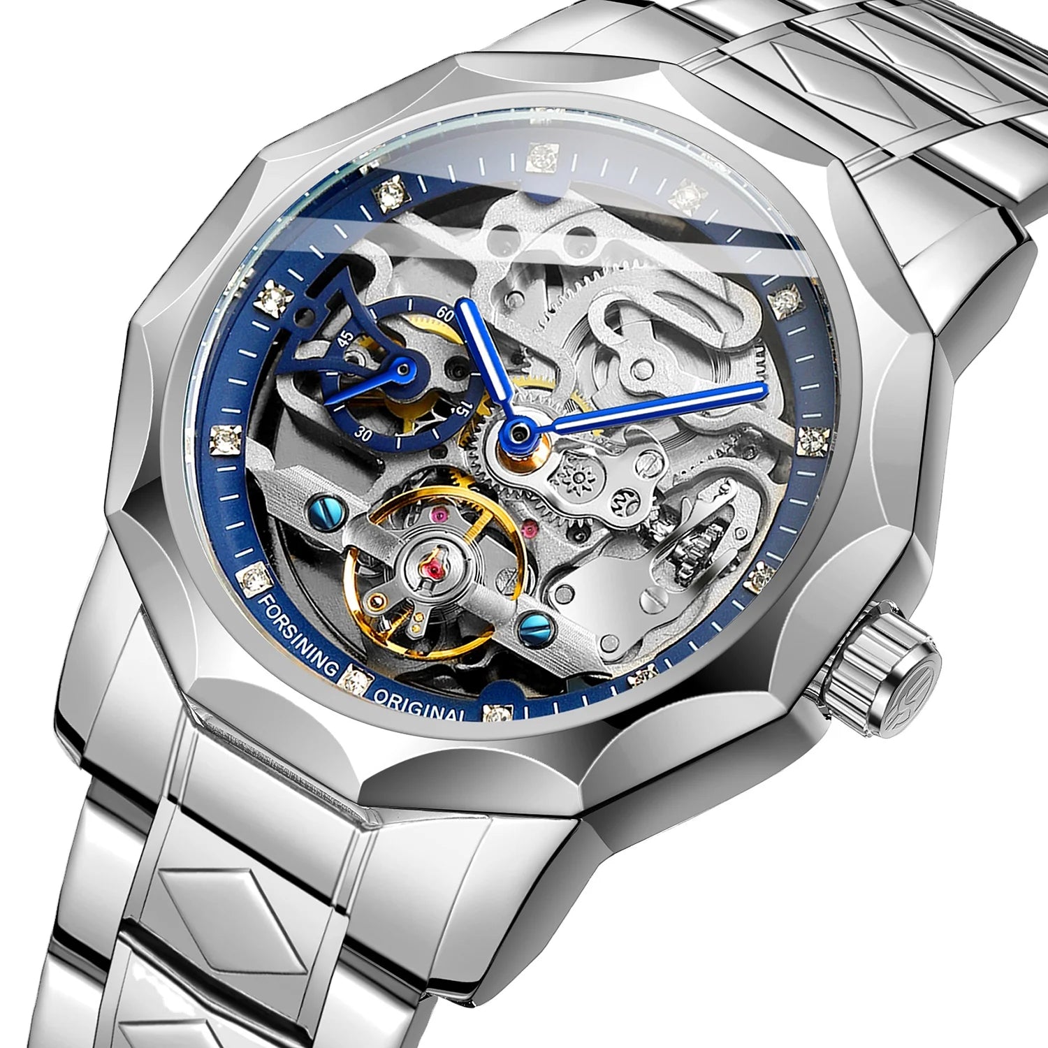 FORSINING 8240 Fashion  Automatic Mechanical Men Wristwatch Sport Male Clock Top Brand Luxury Skeleton New Man Watch
