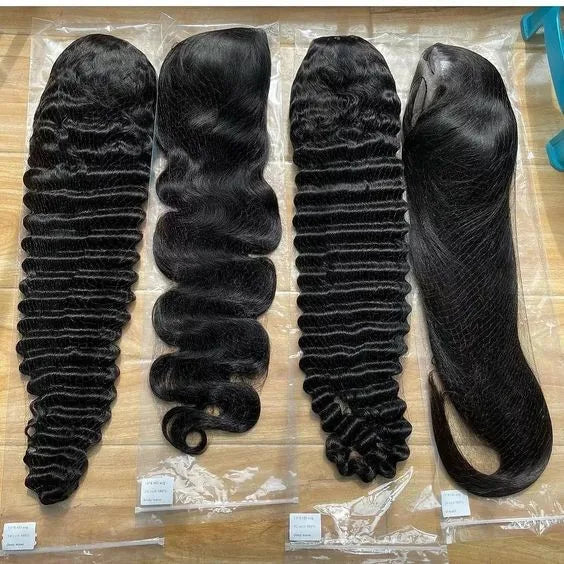 150% Density HD Transparent Deep Wave Lace Frontal Wig  Brazilian Deep Curly Lace Front Human Hair Wigs for Black Women