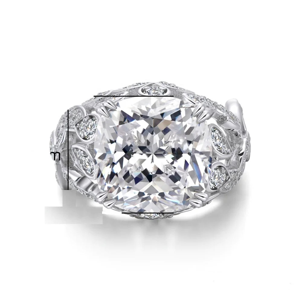 Accessories Women Permanent Jewelry Wedding Engagement 18k Gold Couple Ring Silver-plated Zircon Square Diamond Ring Set