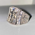 New Design Man Crystal Jesus Cross 14k Gold Plating Hip Hop Jewelry Ring Men