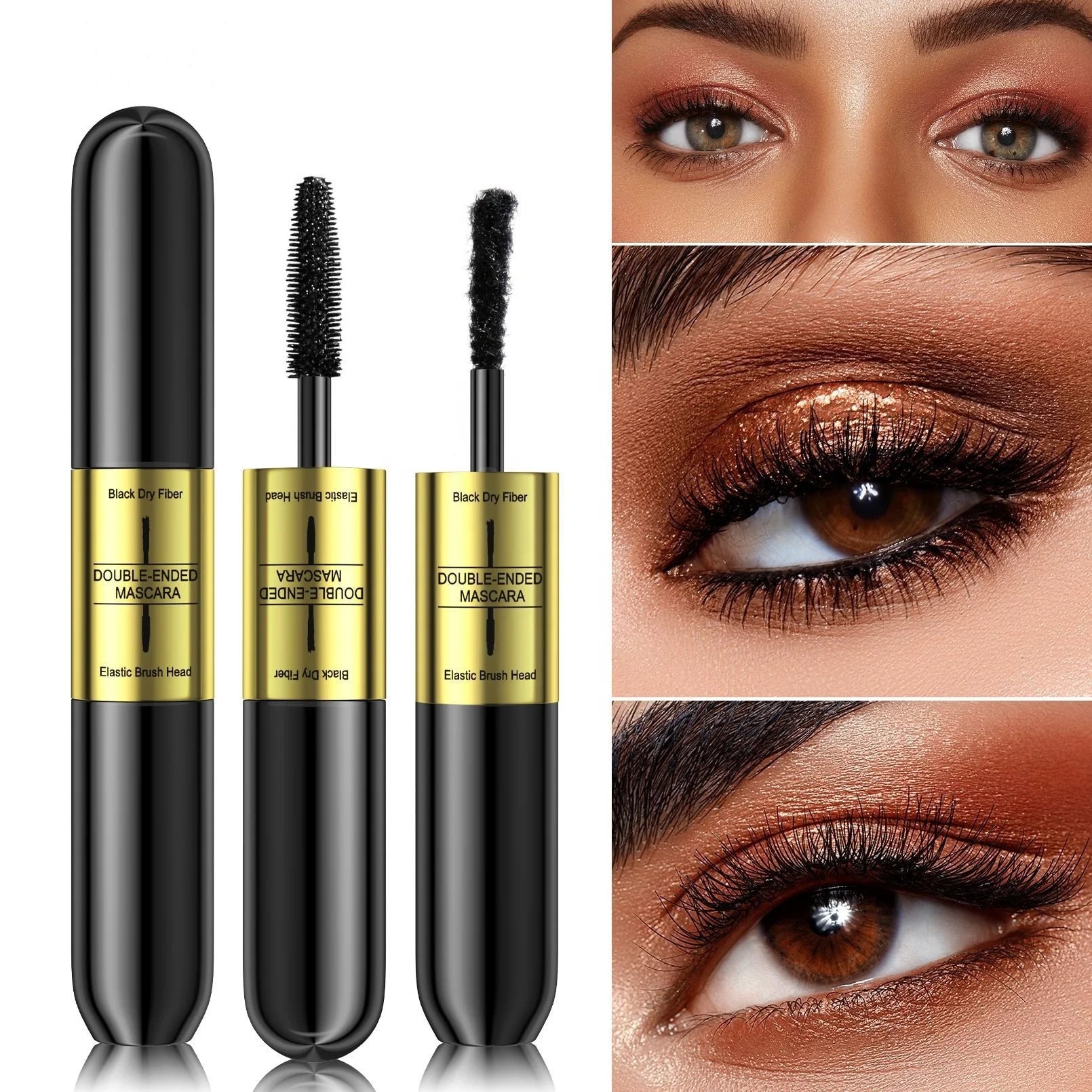 Wholesale Natural Lengthening Double-Head Fiber for Mascara with Waterproof Extension Brush Mineral Gel Ingredients