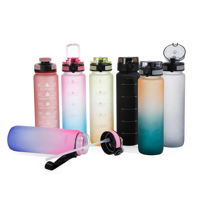 Trend New Product 32 oz Portable Sport Plastic Drinking Water Bottle with Motivational Time Marker