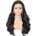 HL23 Remy Hair Human Wig Bangs Long Full Lace Wigs for Black Myanmar Women T-part Body Wave 12-24inch 1 Piece Swiss Lace 1B#