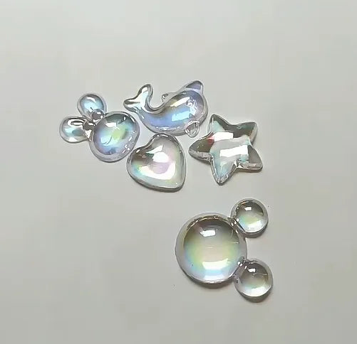 AB Clear Heart Crystal Gems Resin Flatback Rhinestone Figurine Scrapbook Wedding Applique Home Decor Crafts
