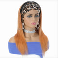 HL31-B3 Human Hair Wigs Head Band Hair T1B# & 30#  Gradient Bicolor 150%  Straight 10inch Human Hair Wigs for Black Women
