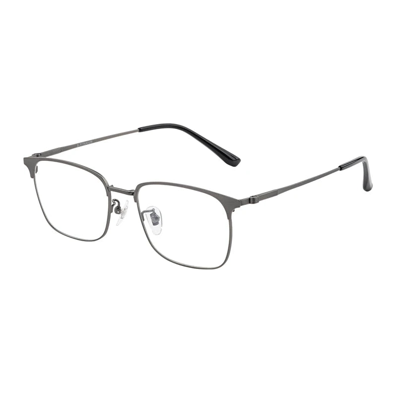 Business Classic Square Titanium Metal Glasses Frame Optical Glasses for Diamond Face Shape for Reading