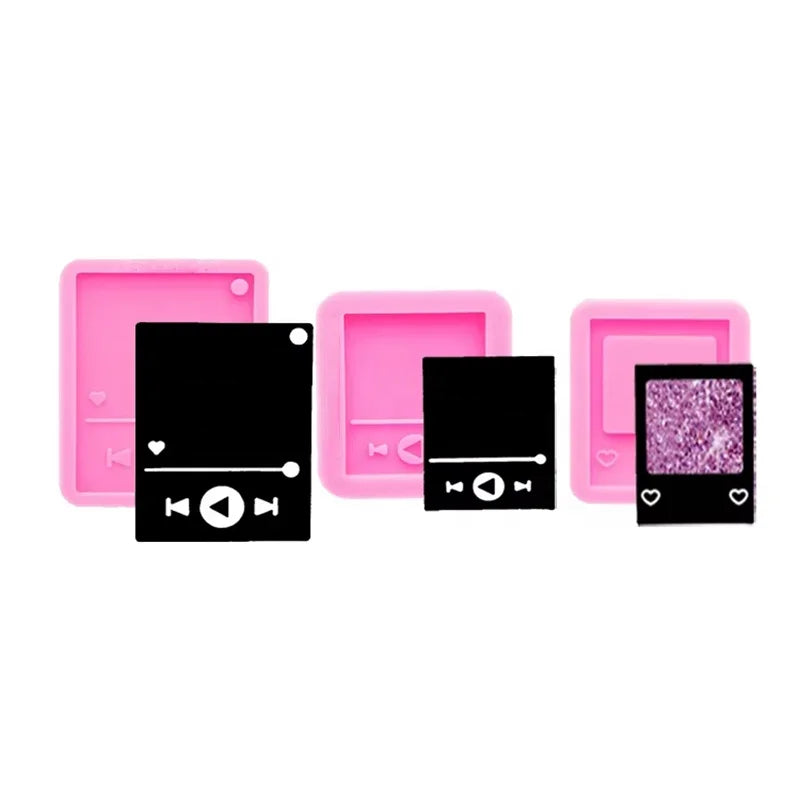 DIY MP3 Keychains Mold Silicone Modern Cake Decorating Accessories Reusable Non-stick Heat Resistant Eco-Friendly Jewelry
