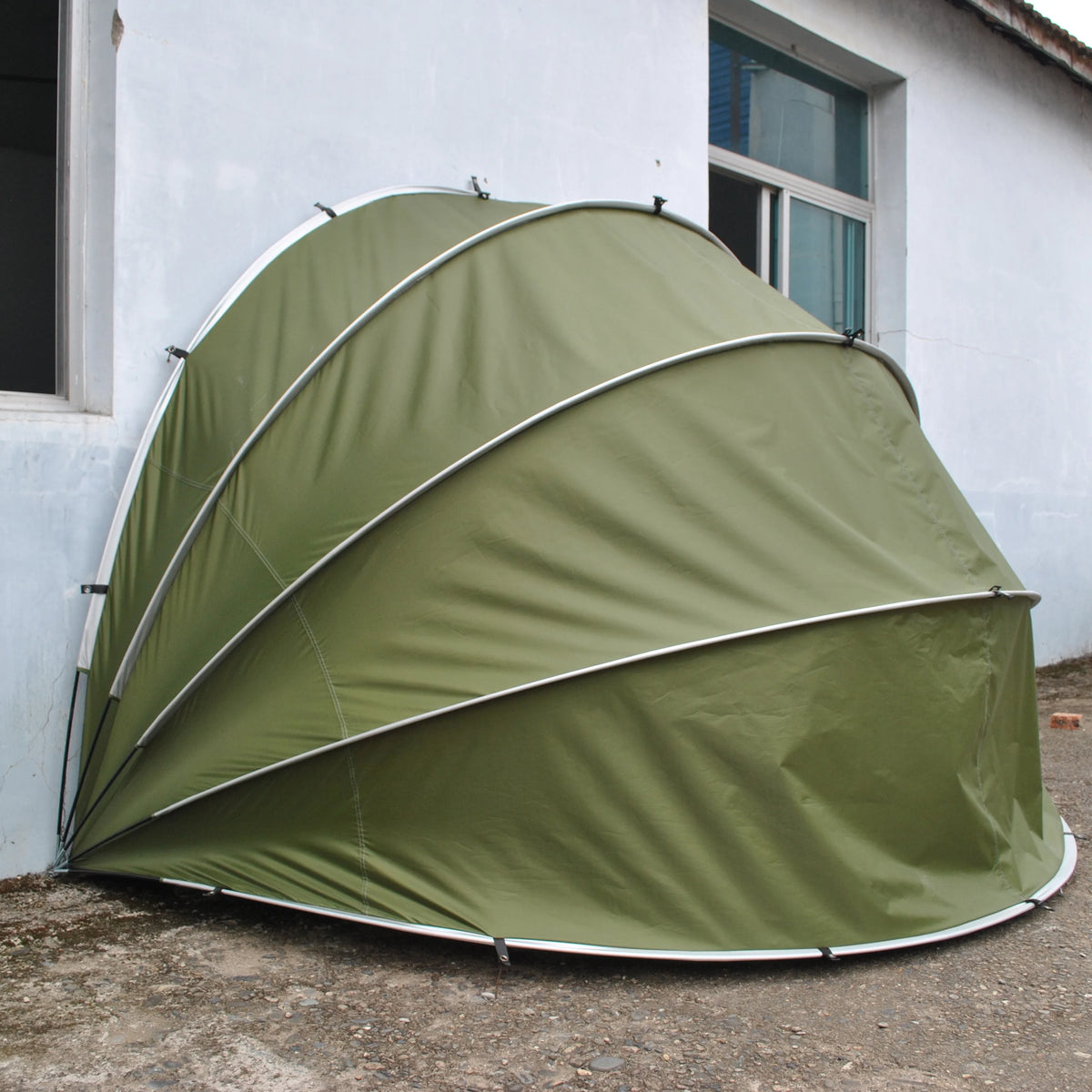 Weatherproof Motorbike Bike Tent Cover Semispiral Shell Storage Garage for Motorcycle Moped Mobility Scooter Hedge MegaBDM