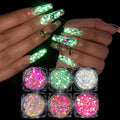 6pcs Per Set Fashion Nail Art Colorful Galaxy Series Crystal Diamond Reflective Glitter Nail Powder