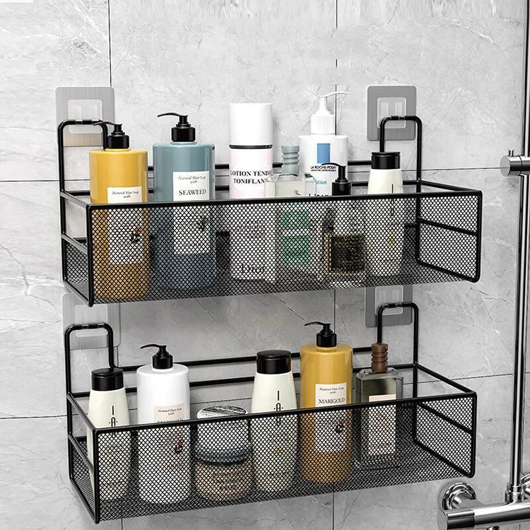 Kitchen Bathroom Shower Caddy Shelf Wall Mounted Corner Organizer Storage Rack Multifunctional Storage Rack for Bathroom Kitchen