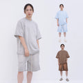 Sandian High Quality Spray Dye Fashion Mens T-shirts Sets Blank Clothes Washed Faded Oversized Custom Loose t Shirts Set