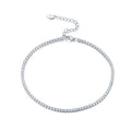 RINNTIN SA03 925 Sterling Silver Anklets Custom Foot Body Jewelry Tennis Zircon Ankle Bracelet Anklets for Women