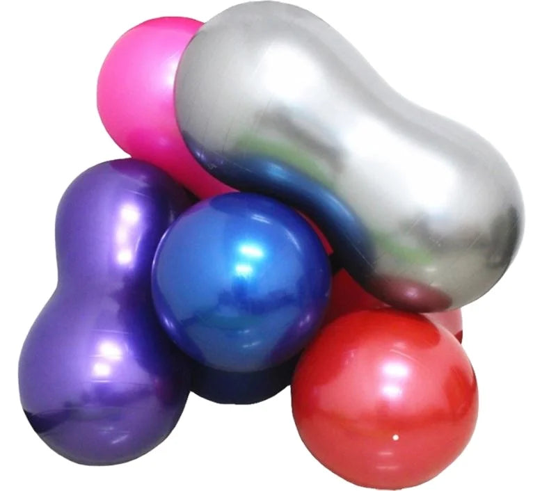 90mm Anti Burst Black  Custom Balance Gym Pvc Peanut Yoga Ball with Pump