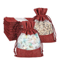 Small Drawstring Burlap Gift Bag Christmas Linen Organza Jewelry Container for Xmas Wedding Birthday Party Favors