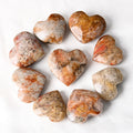 Natural Melaleuca Garden Quartz Heart Palm Stone for Crystal Healing and Decoration