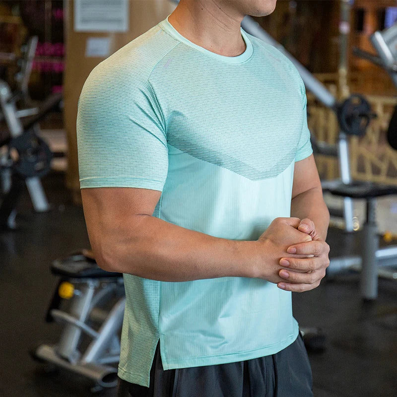 New Fashion Sport High Elastic Customized Your Logo Casual Shirt Tshirt for Men